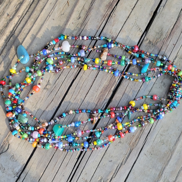 NEW! Glass Bead Choker Necklace Magnetic Closure - Picture 2 of 6